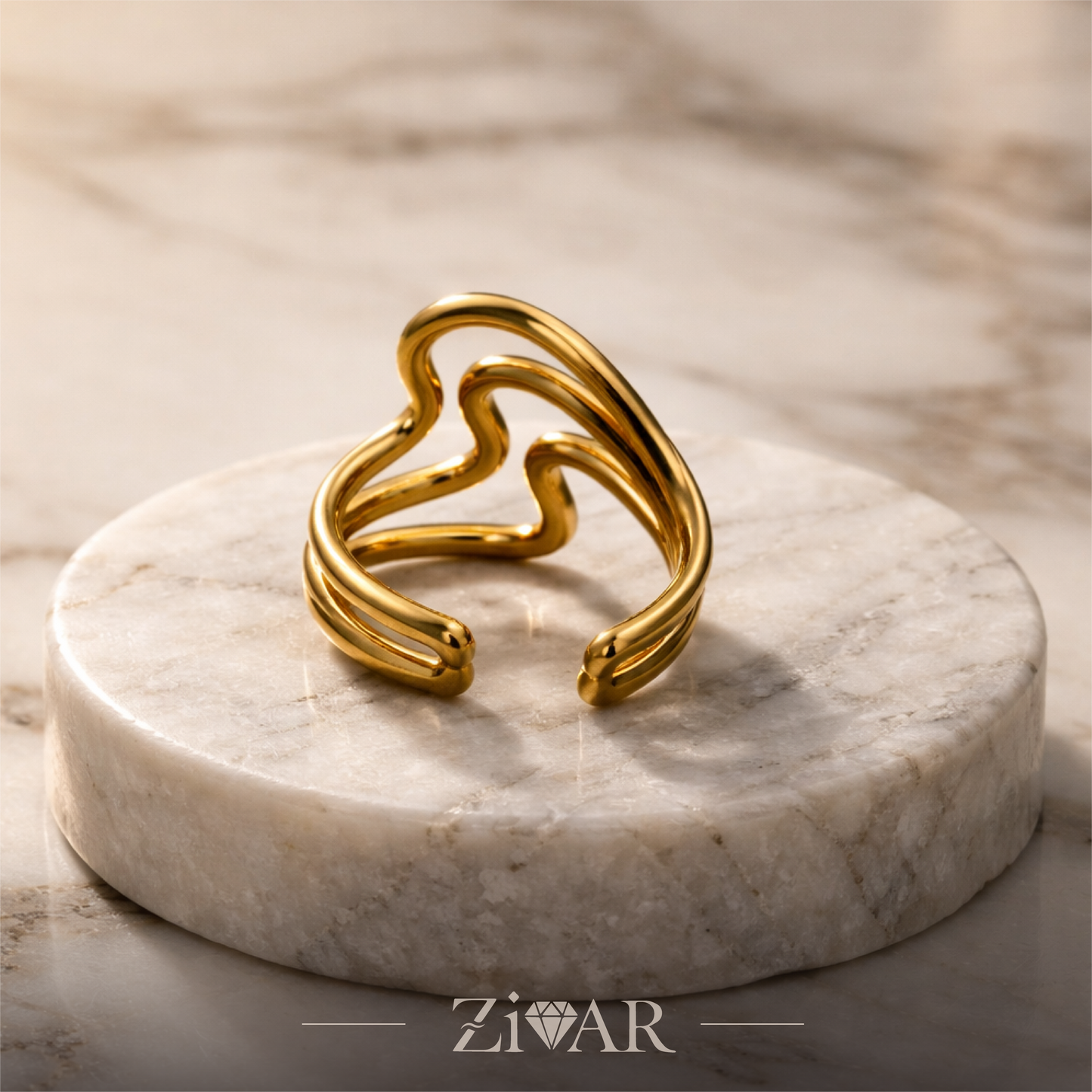 Modern Abstract Ring - Zivar Jewelry - Stainless Steel