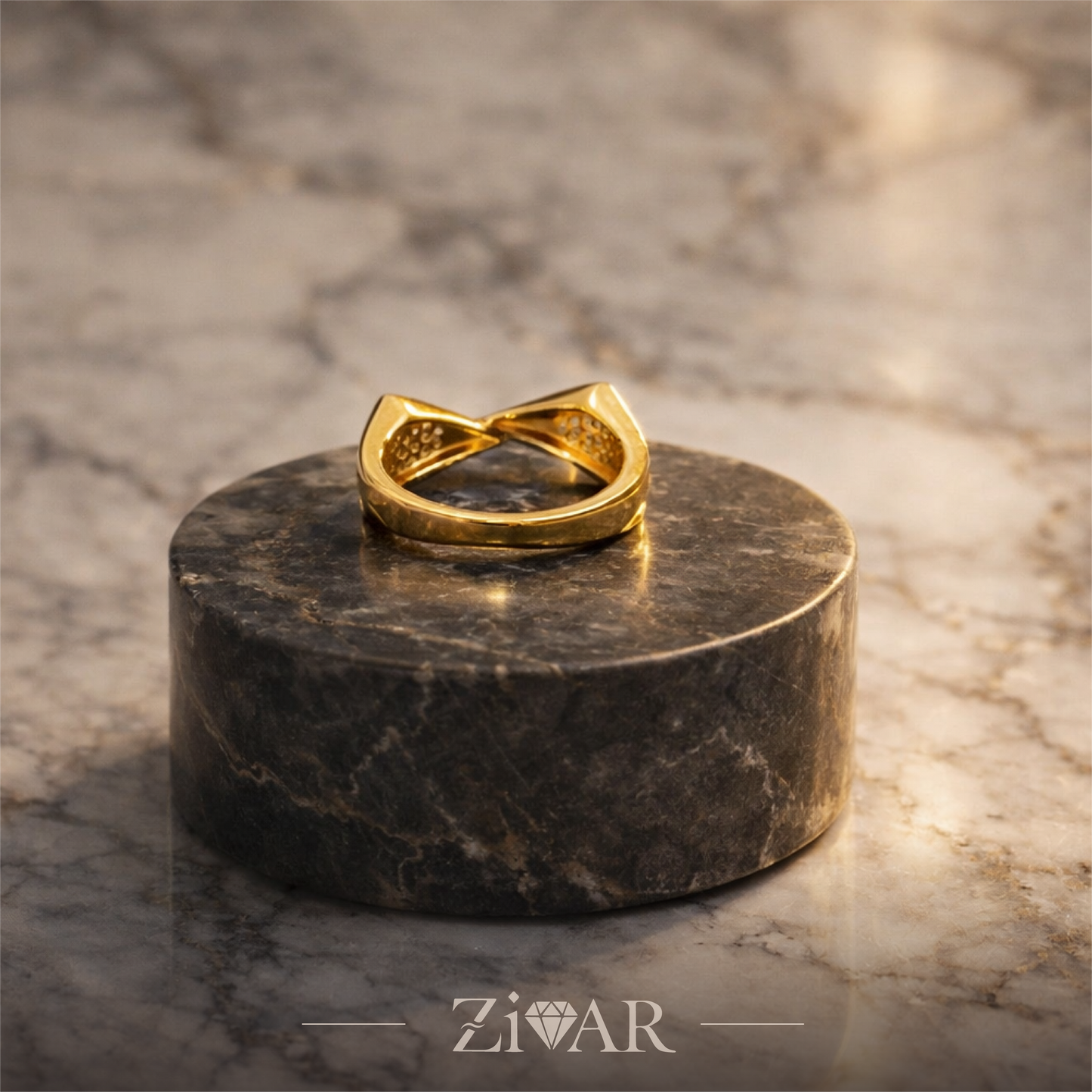 Zirconia Squar Ring - Zivar Jewelry - Stainless Steel
