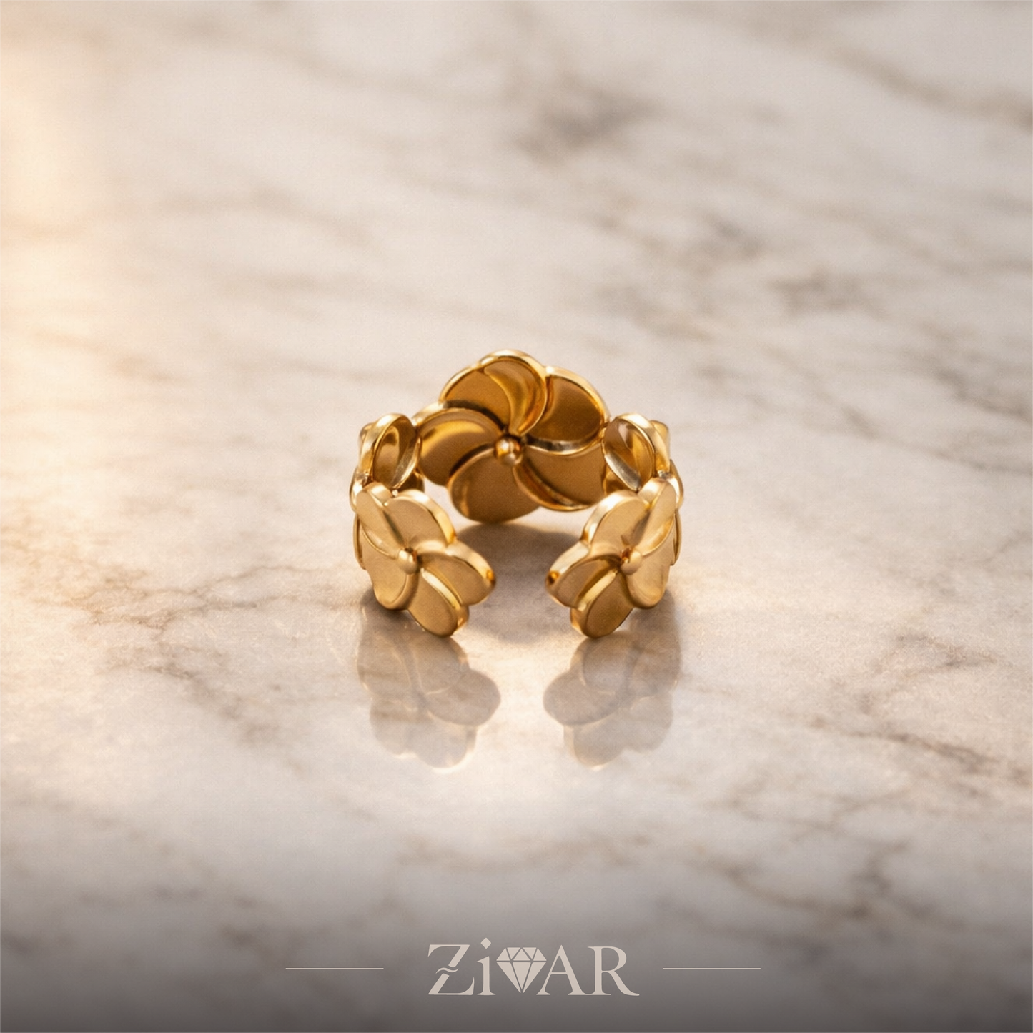 Aurora Blossom Ring - Zivar Jewelry - Stainless Steel