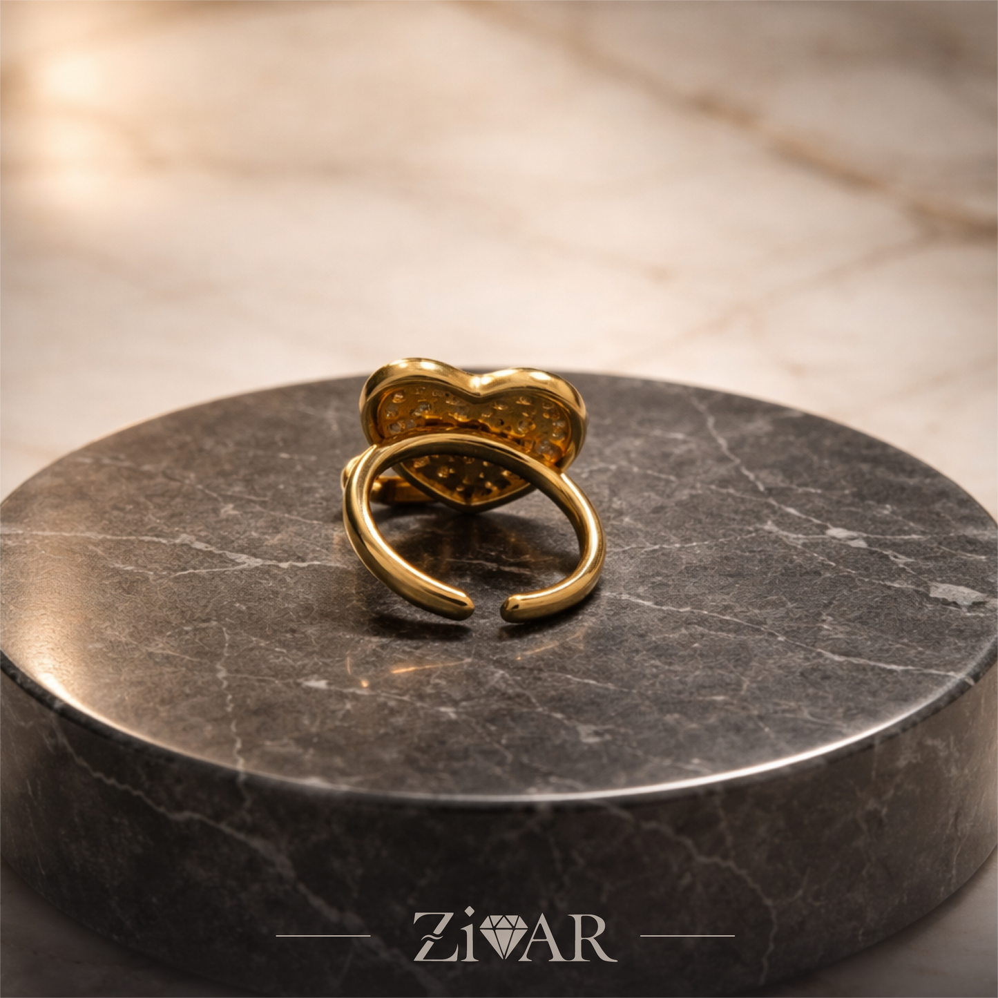 Heart Shaped Ring - Zivar Jewelry - Stainless Steel