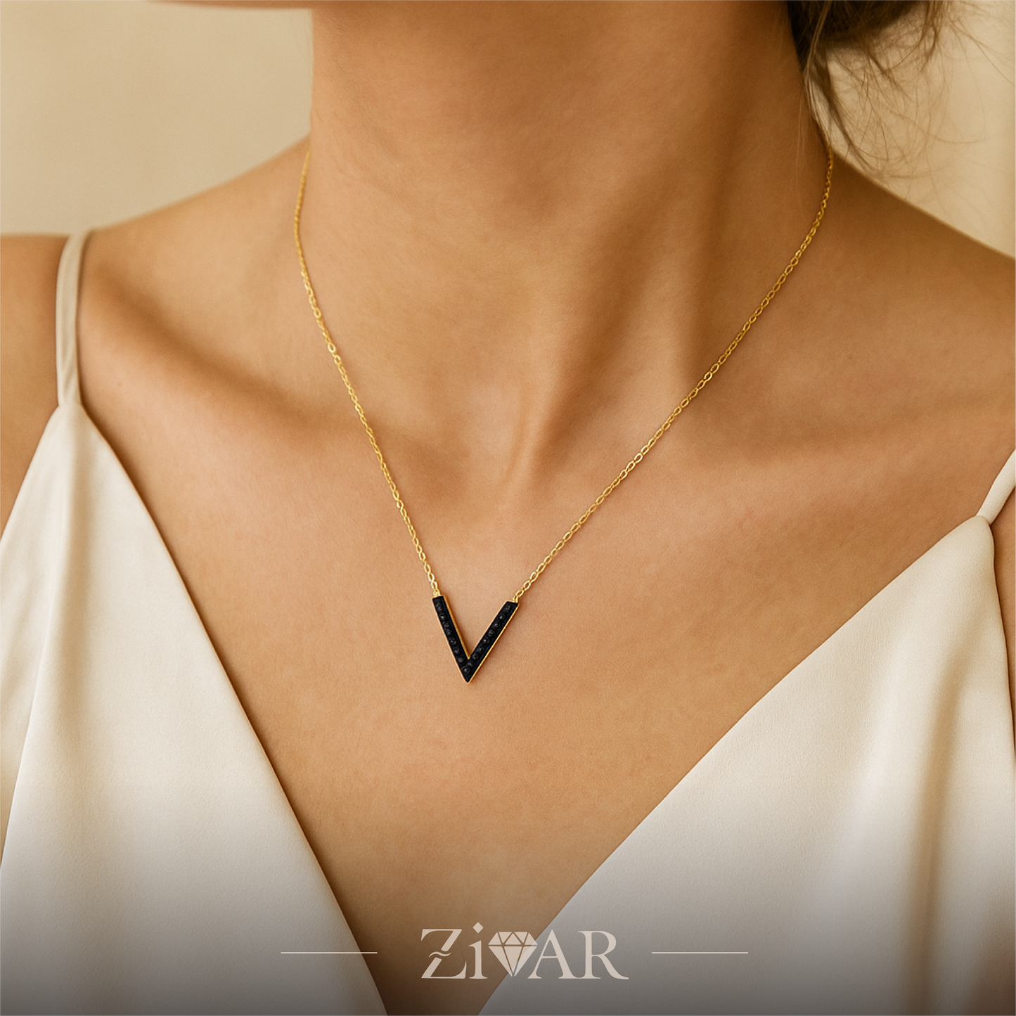 V-Shine Necklace - Stainless Steel - Zivar Jewelry