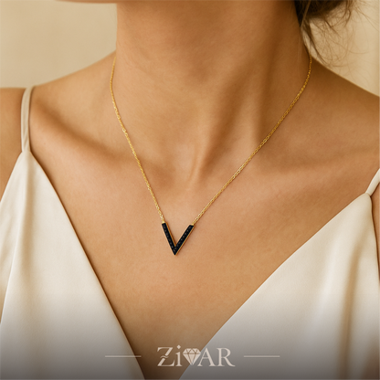 V-Shine Necklace - Stainless Steel - Zivar Jewelry
