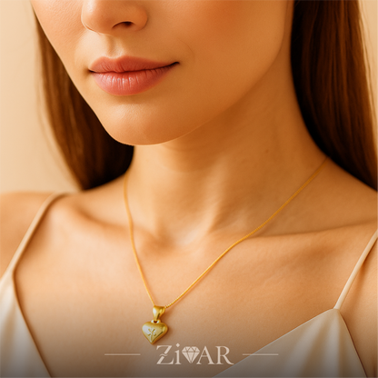 Heart Pendant with Star Cut Diamond - Zivar Jewelry