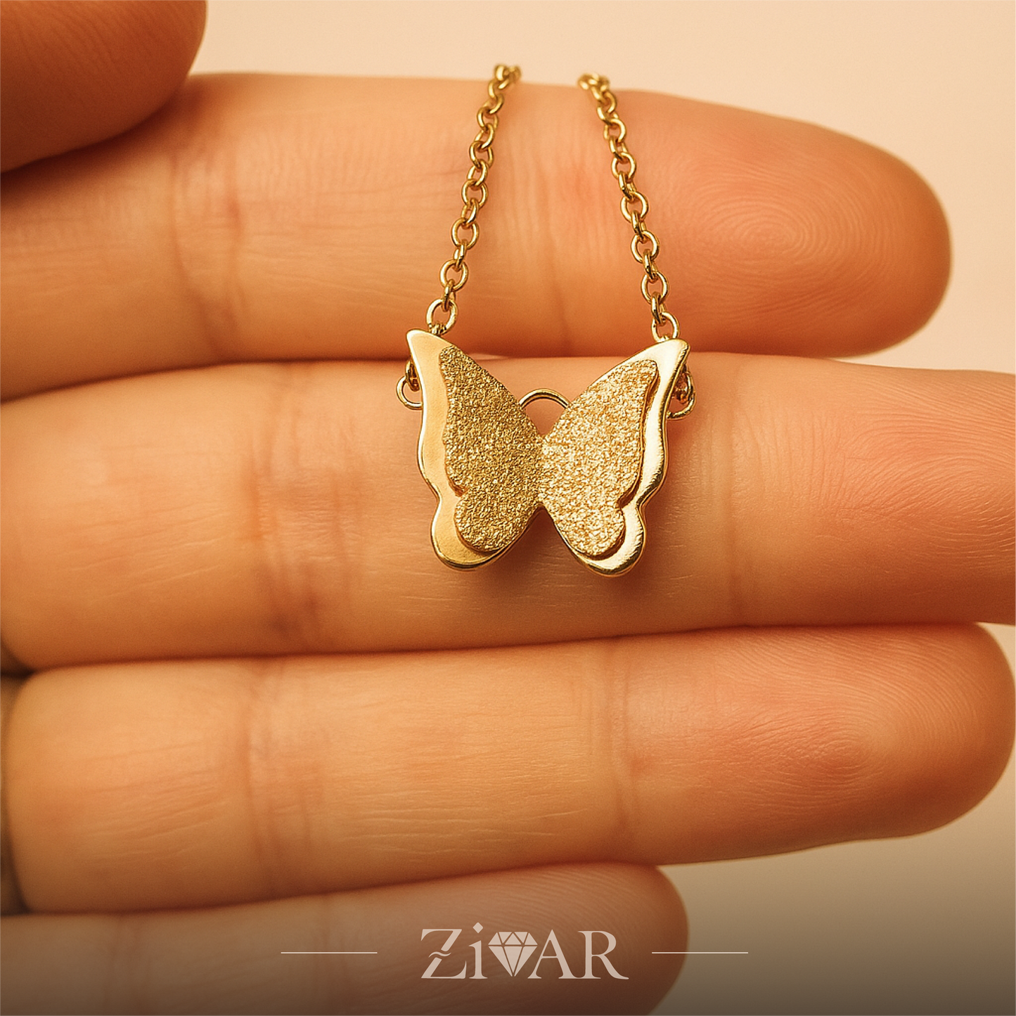 Butterfly Blossom Necklace - Stainless Steel - Zivar Jewelry