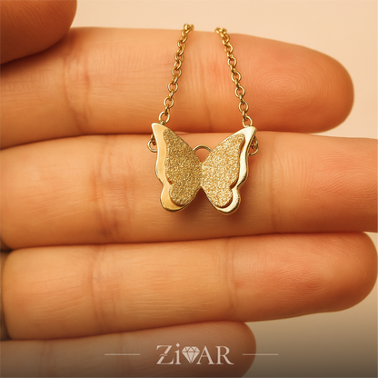 Butterfly Blossom Necklace - Stainless Steel - Zivar Jewelry