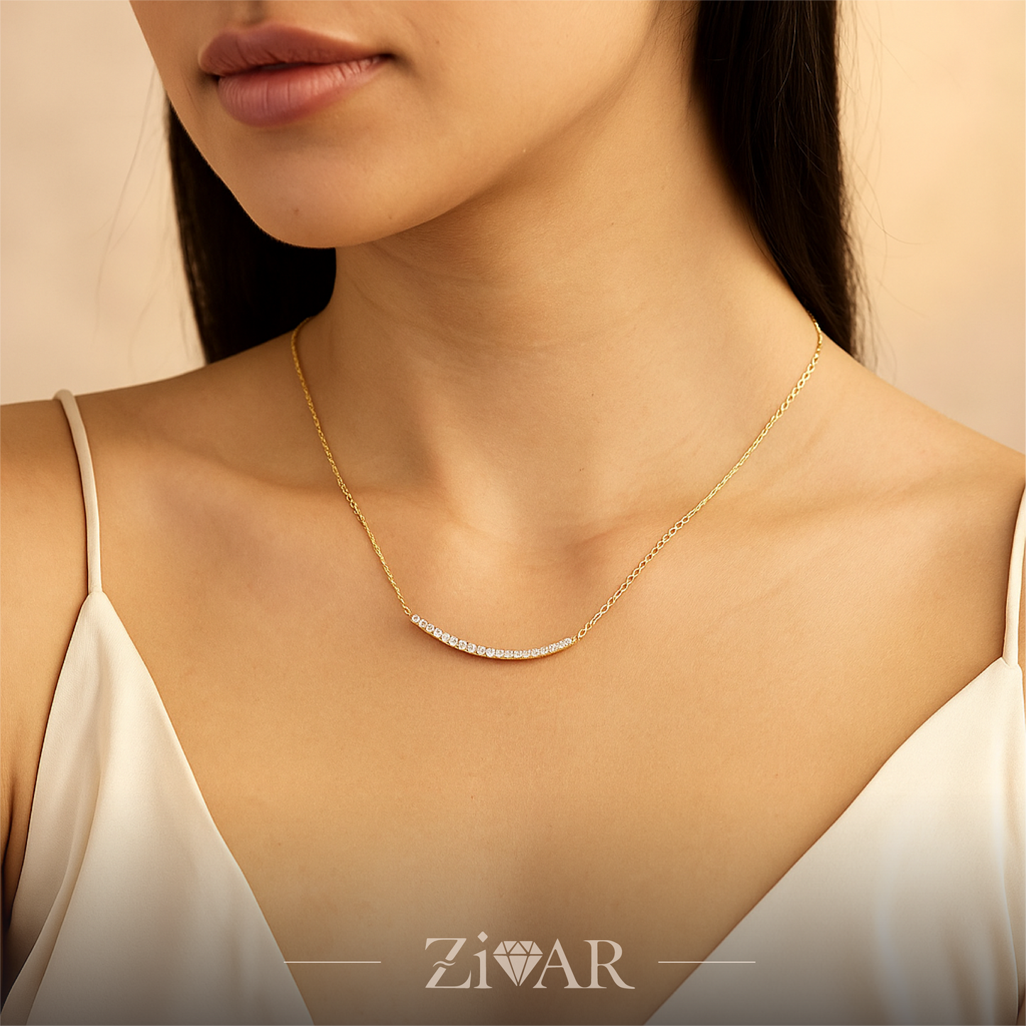 Midnight Arc Necklace - Stainless Steel - Zivar Jewelry