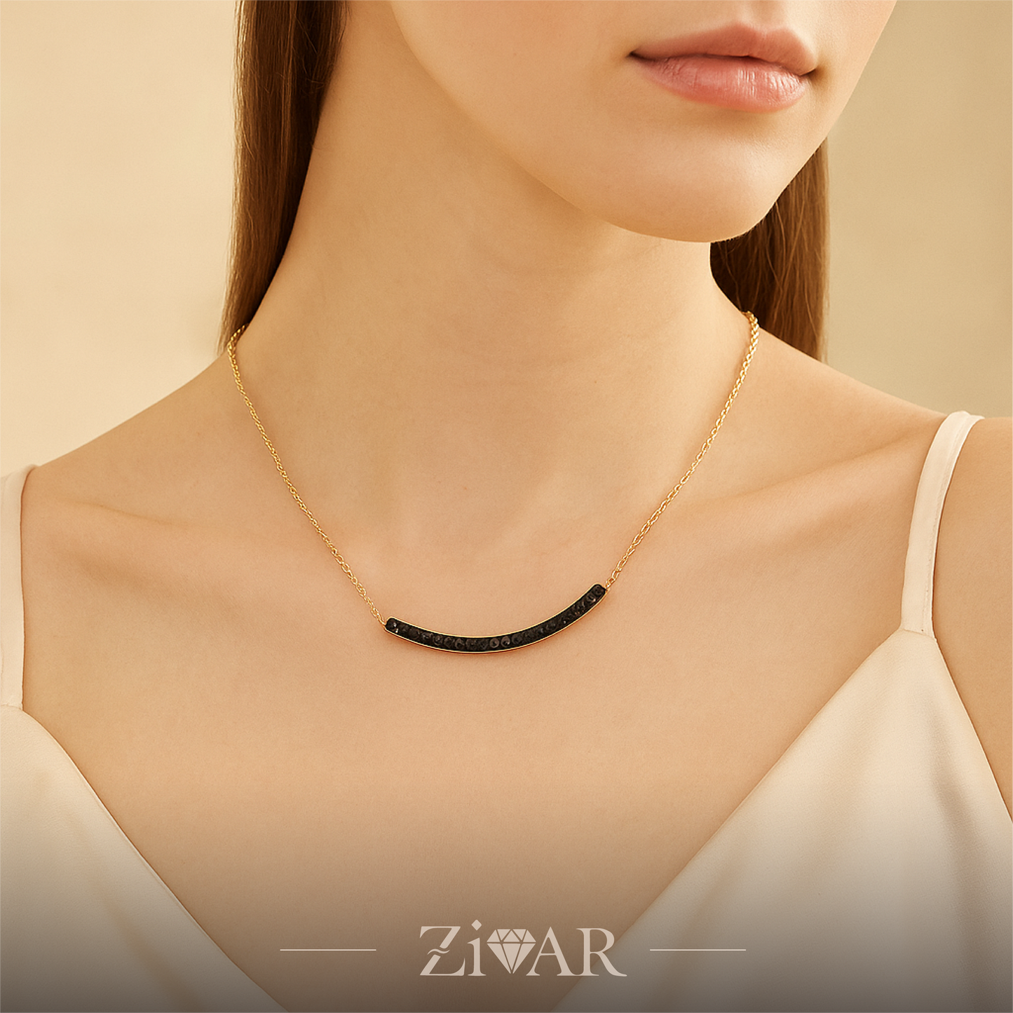 Midnight Arc Necklace - Stainless Steel - Zivar Jewelry