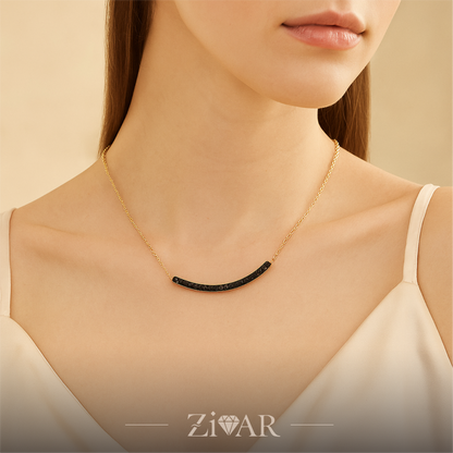 Midnight Arc Necklace - Stainless Steel - Zivar Jewelry