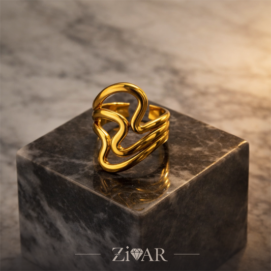 Modern Abstract Ring - Zivar Jewelry - Stainless Steel