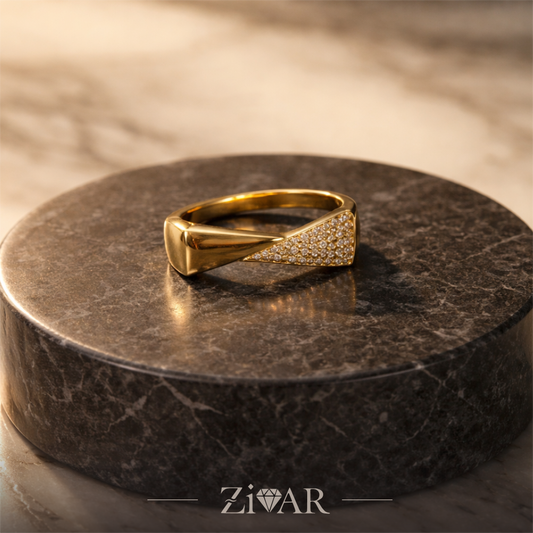 Zirconia Squar Ring - Zivar Jewelry - Stainless Steel
