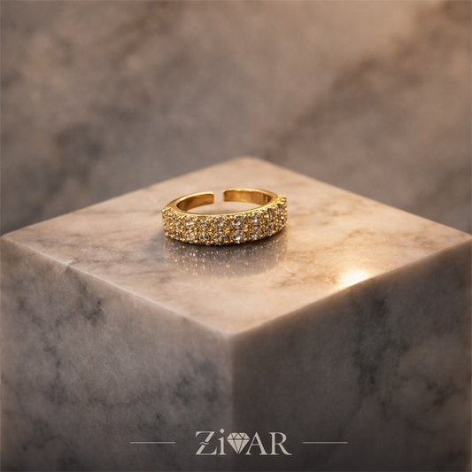 Floral Cuff Ring - Zivar Jewelry - Stainless Steel