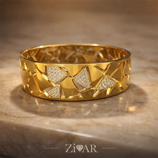 Cut-out Pattern Bangle - Stainless Steel - Zivar Jewelry
