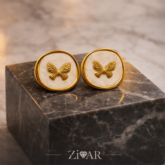 Butterfly Stud Earrings - Zivar Jewelry - Stainless Steel