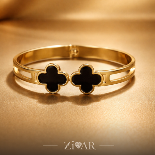 Clover Bangle - Stainless Steel - Zivar Jewelry