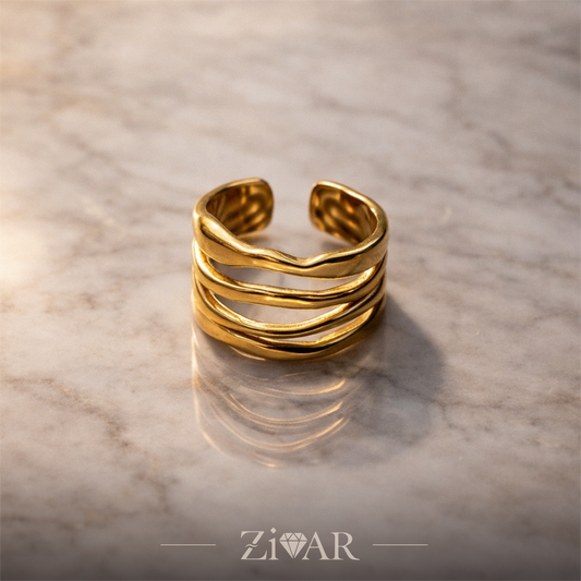 Wave Wrap Ring - Zivar Jewelry - Stainless Steel