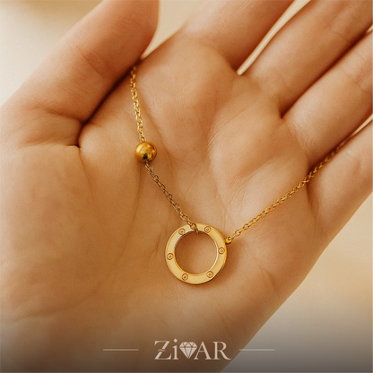 Round Necklace Pendant - Stainless Steel - Zivar Jewelry