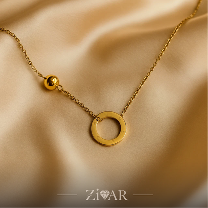 Round Necklace Pendant - Stainless Steel - Zivar Jewelry