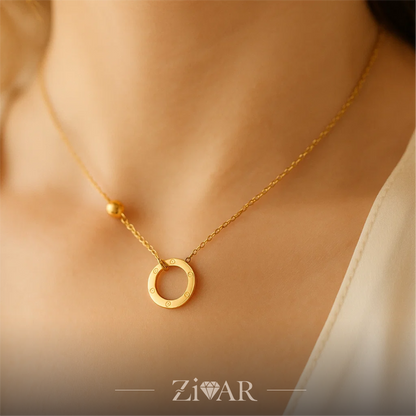 Round Necklace Pendant - Stainless Steel - Zivar Jewelry