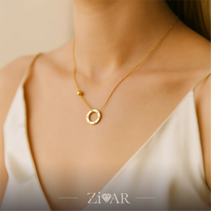 Round Necklace Pendant - Stainless Steel - Zivar Jewelry