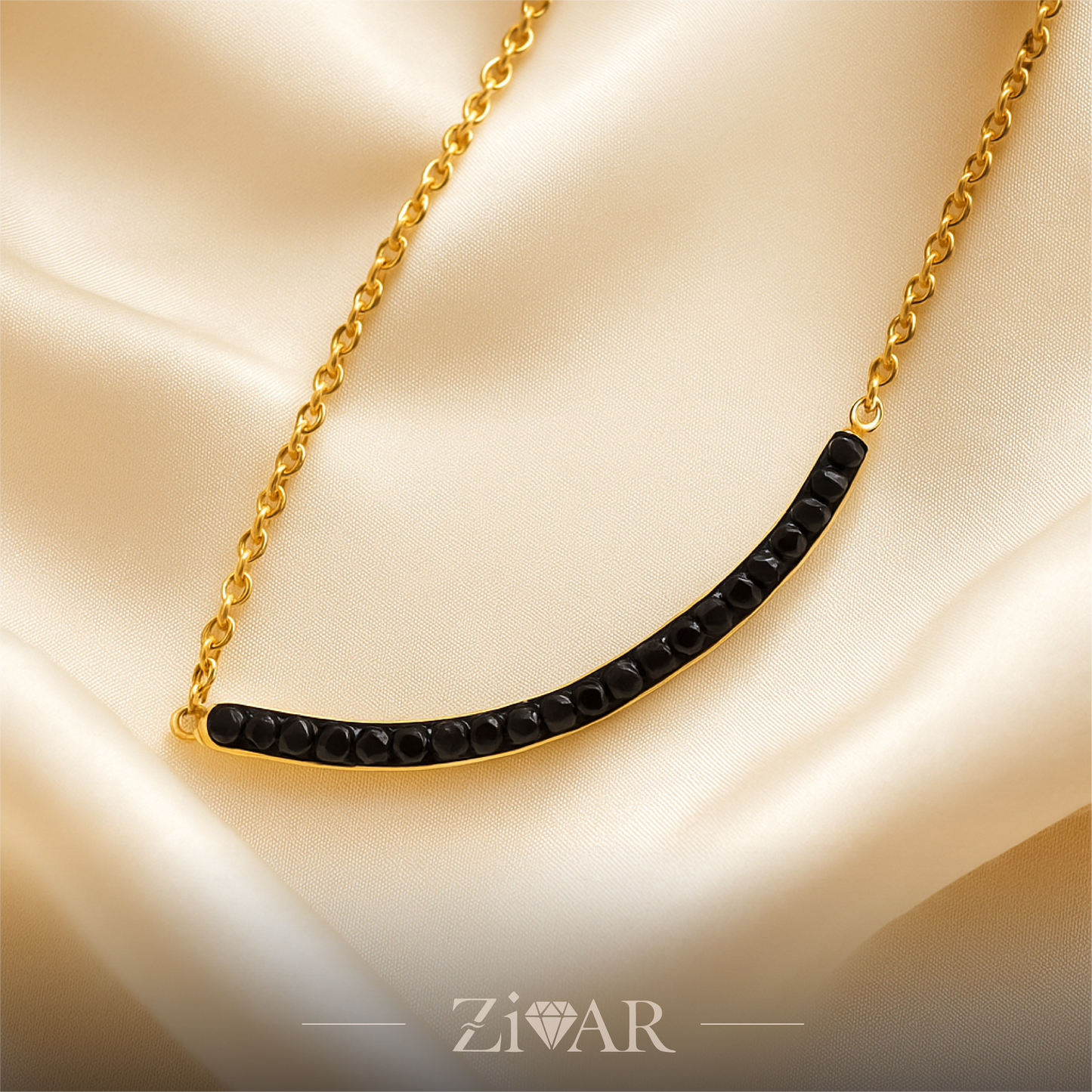 Midnight Arc Necklace - Stainless Steel - Zivar Jewelry
